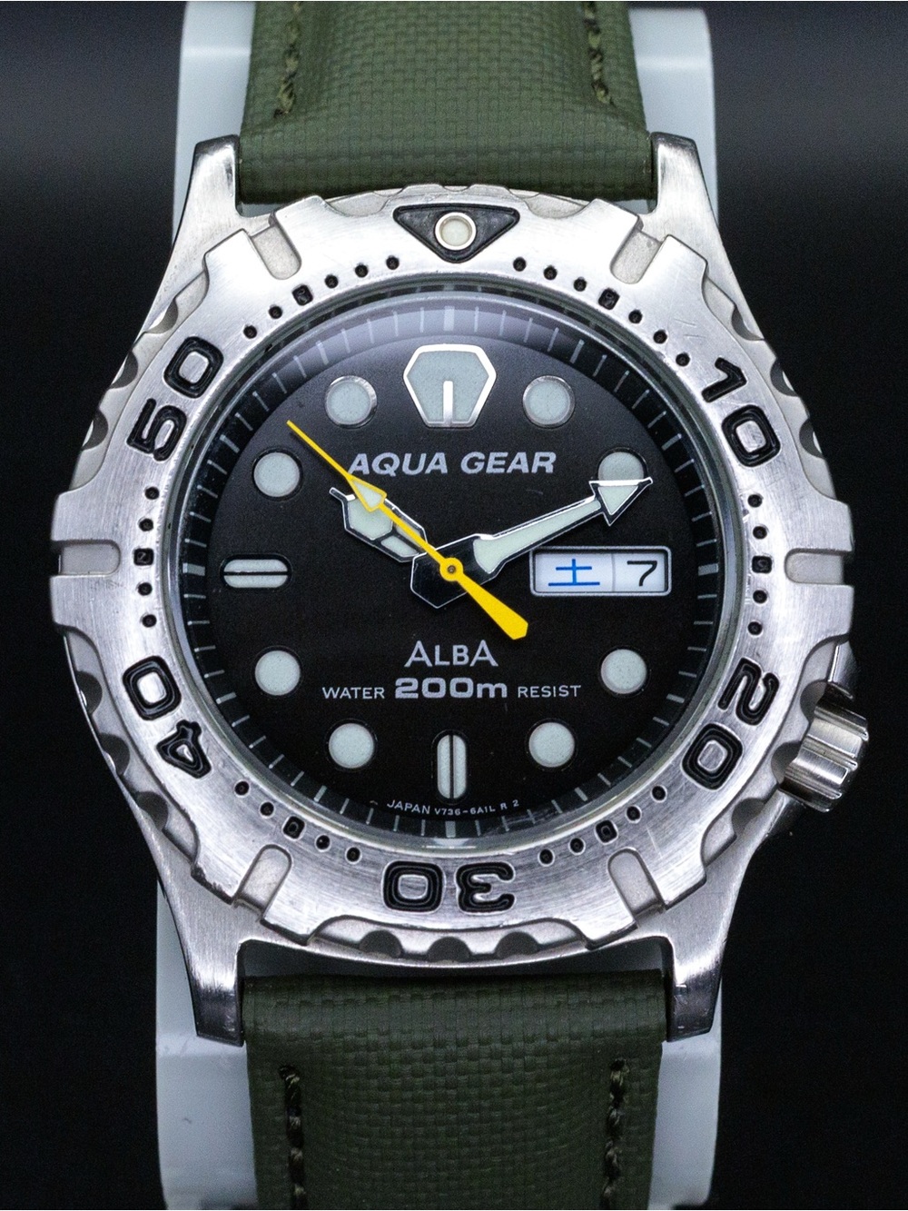Seiko Alba RARE Aqua Gear V736-6A10 Vintage 38mm Air Diver JDM Import